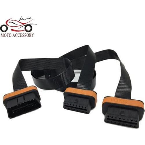 Newest OBD OBD2 Connector Cable 1 to 2 with 2 Flat Noodles Line OBD 2 Extension Cord for Golo4 Diagnostic-tool Excellent Driving