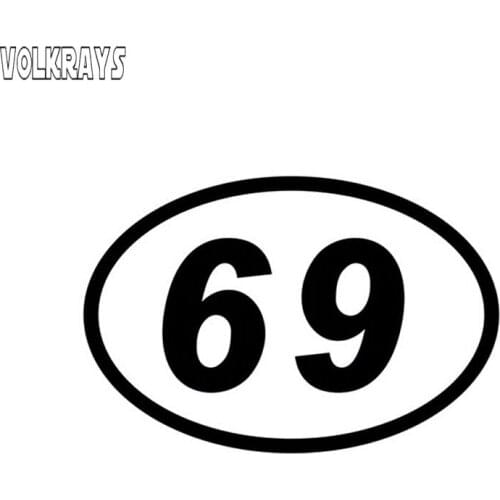 Volkrays Personality Oval Car Stickers 69 Digital Fun Automobile Motorcycle Decals Decoration Accessories Vinyl,15cm*10cm
