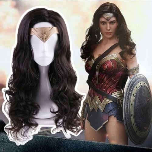 Anime Wonder Cosplay Wigs Princess Diana Cosplay Wig Heat Resistant Synthetic Wig Hair Halloween Party Women Cosplay Wig