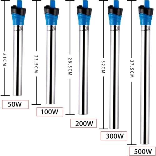 50W/100W/200W/300W/500W Submersible Aquarium Heater Fish Tank Stainless Steel Temperature Thermostat heating rod Power Saving