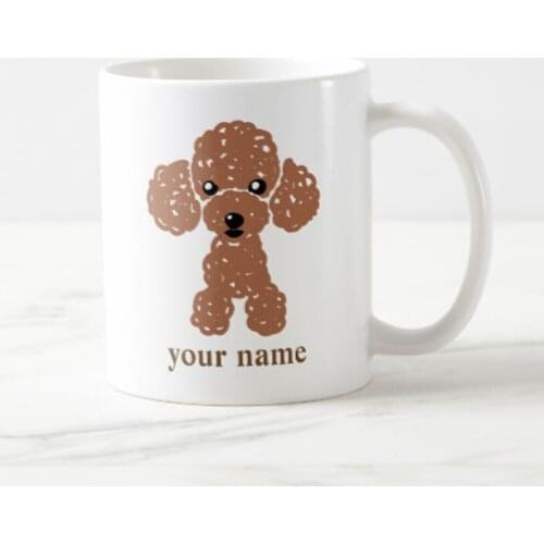 Custom name New Brown Toy Poodle Dogs Dabbing Gifts Funny Novelty Poodle Dab Coffee Mug Tea Cup Cute Quirky Puppy Poodle Cups