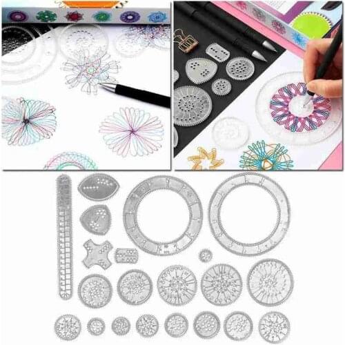 Variety Kaleidoscopic Set Multi-Function Drawing Hollow Drawing Template Tool Drawing Flower Ruler Children Student Ruler