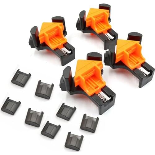 4Pcs Adjustable Right Angle Clamp 90 Degree Woodworking Clamps Single Handle Spring Loaded Swing Clip Fixer Welding Clamps