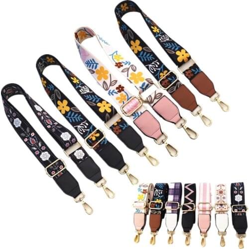 Adjustable Bag Strap for Handbags Wide Rainbow Shoulder Strap Cross Body Nylon Bag Handles Bag Part Accessories