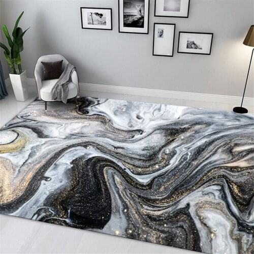Luxury Black Marble Bathroom Mat Anti-slip Absorbent Washable Rug For Kitchen Floor Nordic Bedroom Bedside Mat Hallway Decor