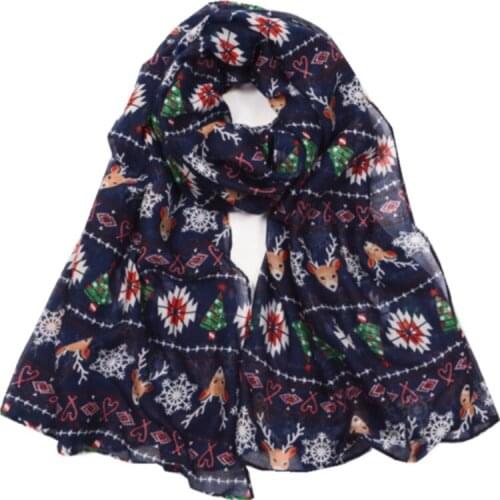 Christmas Men and Women Woven Printed Warm Balinese Scarf New European and American Street Christmas Elk Scarf