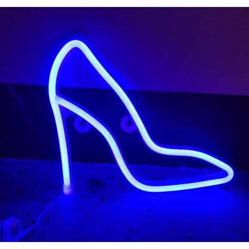 Touch Wall Lamp Home Decorations High-Heeled Shoes LED Neon Lights Colorful Wall Hanging Neon Sign Night Lamps