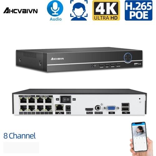 8CH 5MP POE CCTV NVR H.265 Motion Detection Face Playback CCTV Network Video Recorder FTP ONVIF Nvr Remote View POE NVR For Cam
