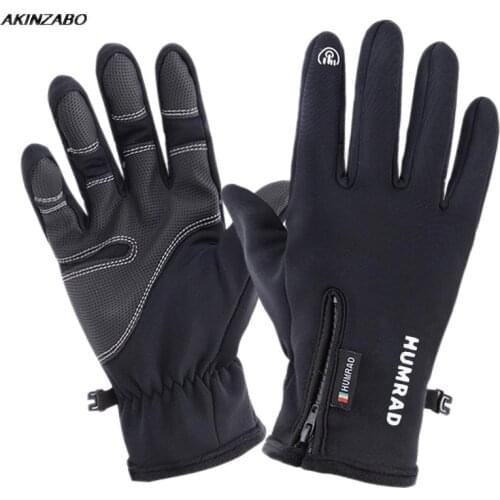 Unisex Waterproof Winter Gloves Cycling Fluff Warm Cold-proof Gloves For Touchscreen Mittens Windproof Anti Slip Bicycle Gloves