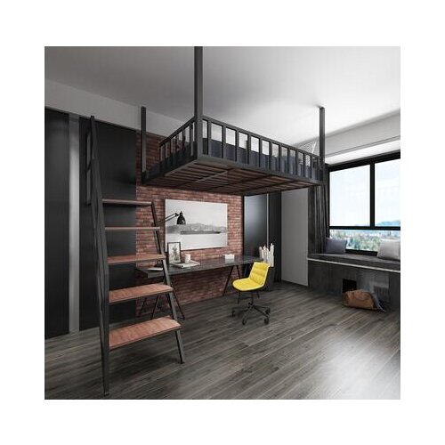European style iron hammock adult hammock multi-functional student bed modern simple floor tower apartment elevated bed hanging