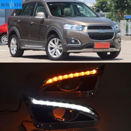 Turn Yellow Signal Function Car DRL Lamp 12V LED Daytime Running Light Daylight For Chevrolet Captiva 2014 2015 2016