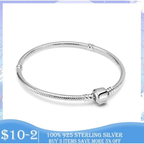 Hot Sale Snake Chain Bracelet 925 Sterling Silver Classic Round Snake Chain Charm Bracelet For Women Fashion Fine Jewelry Gift