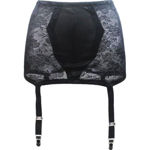 Sexy XXL Garter Black High Waist Garter Belt for Stockings Women Vintage Flower Styles Garters 4 Metal Buckles S503B