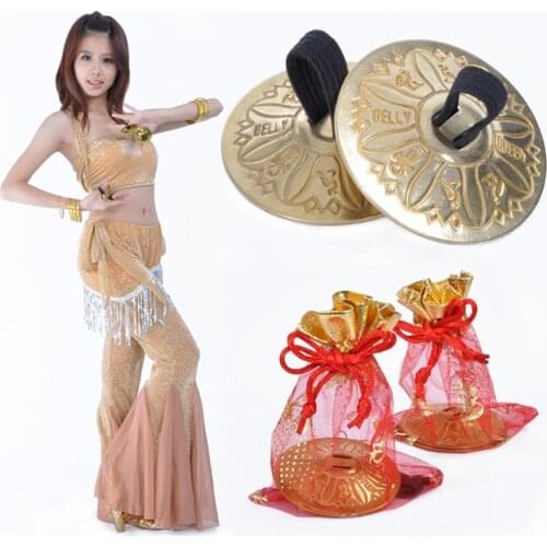 1 Pair Copper Finger Cymbals Belly Dancing Dancewear Decoration for Music Equipment Accessory Attachment Tap Keyboard Instrument