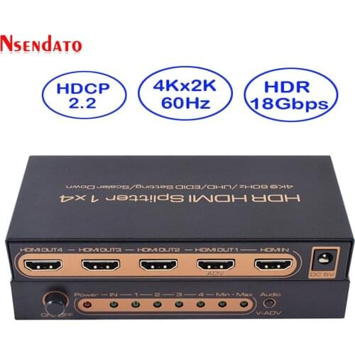 1 In 4 Out 4k HDR HDMI Splitter Scale Down Adapter 1X4 4K 60Hz 18Gbps HDR HDMI Switcher Converter For PS3 PS4 DVD STB XBox