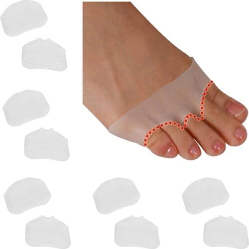 10pcs Gel Silicone Metatarsal Forefoot Pads Ball Of Foot Cushion Washable