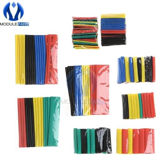 140/164/328/530Pcs Car Electrical Cable Tube kits Heat Shrink Tube Tubing Wrap Sleeve Assorted Polyolefin 8 Sizes Mixed Color