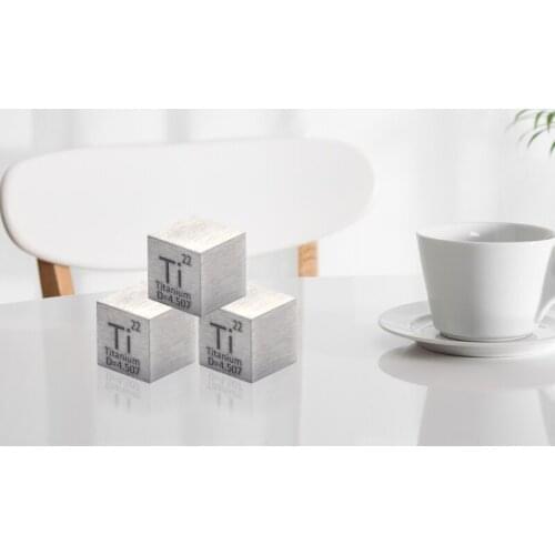 99.5% Pure Titanium Cube Ti Block Metal Carved Element Periodic Table Supplies