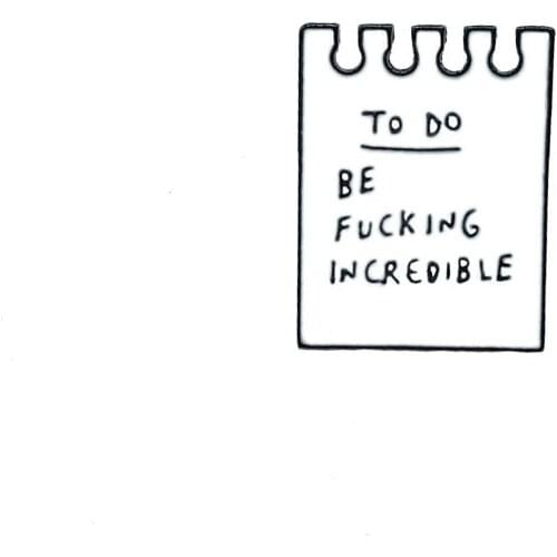 White message note enamel note quotation ticket pin amazing funny words lapel brooch friend jacket bag badge gift