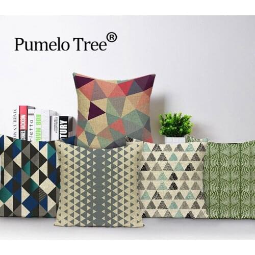 Geometric Pillow Covers Home Decoration Lattice Cushion Cover Linen Pillow Sofa Pillows Cushions Cover Printed Covers Cushion