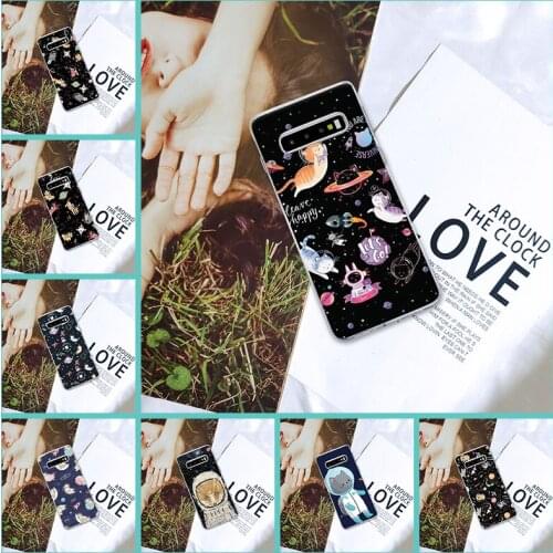 Phone Case For Samsung Galaxy S10 Plus 5G 10E Cat Space Cute Dog Funny Star Fox Silicone Back Cover For Samsung Note 10 Pro