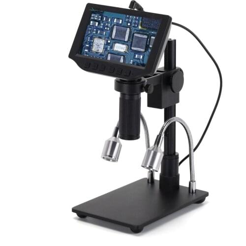 16MP 1080P Digital HDMI USB Stereo Microscope Camera 150X Lens 5" LCD Screen Display for Soldering Jewelry Appraisal PCB Repair