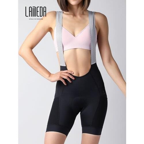 Exclusive! Lameda Women Cycling Bib Shorts Cycling Vest Short Pants Bicycle Bib Shorts Pro Riding Triathlon Mountain Road Shorts