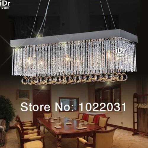 6 bulb K9 crystal Chandelier popular design square New modern E14 crystal lights Factory price High-grade light