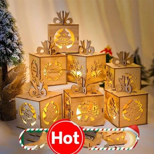 Exquisite retro Christmas wooden diy apple box fruit packaging box creative gift box christmas tree ornaments christmas decor