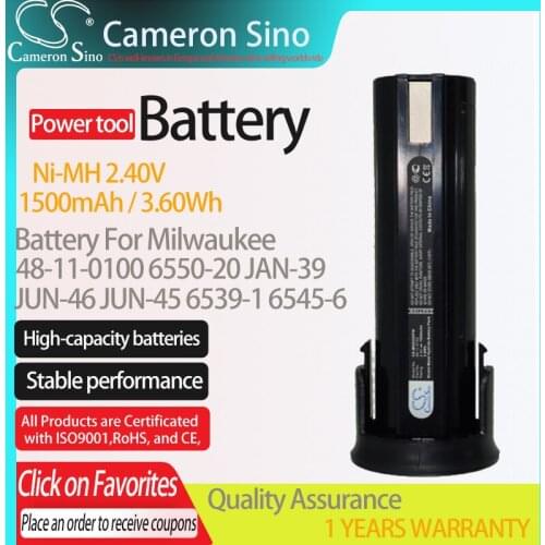 Cameron Sino Battery for Milwaukee 48-11-0100 fits Milwaukee 6550-20 JAN-38 JAN-39 JAN-46 JUN-39 Power Tools Replacement battery