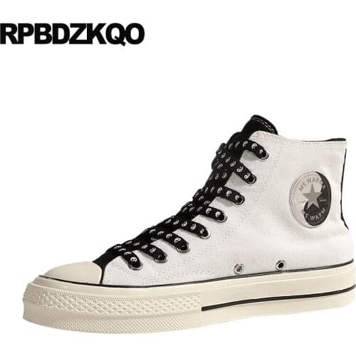 Breathable flats women muffin white canvas shoes trainers thick sole leisure creepers elevator platform luxury high top sneakers