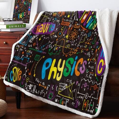 Physics Science Academic Algebra Formula Bedspread Coverlet Blankets Fleece Throw Cover Wrap Personalized Thick