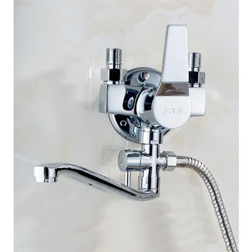 Copper handheld shower faucet mixing valve, Shower faucet control valve single handle,Chrome shower faucet bathroom cold and hot
