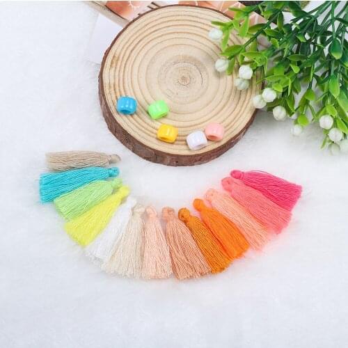 100Pcs 3cm Mini Fringe Cotton Tassels Trim Charm Pendant For DIY Small Dangle Earrings Craft Jewelry Making Decor Accessories