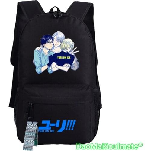Cartoon Yuri On Ice School Bags Kids Book Backpacks Anime Bag Fashion Shoulder Bag Students Bagpack Travel Bag Mochila Escolar