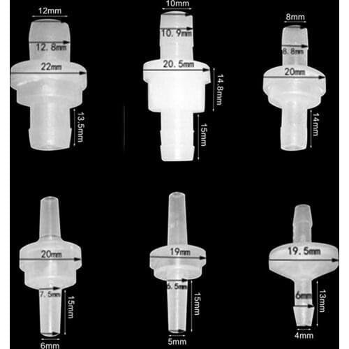 1PCS 4/5/6/8/10/12mm Oil-resistant and Ozone-resistant Plastic One Way Check Valve