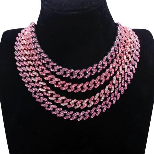 Fashion 2021 Hip Hop Cuban Miami Men Necklace Chain CZ Heavy Iced Out Rapper Bling Full drill Jewelry For Gift