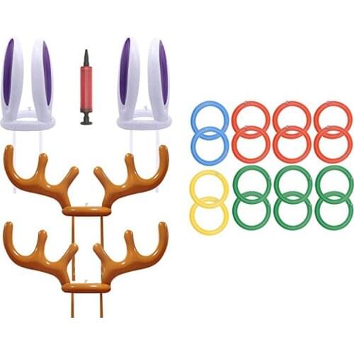 Easter Inflatable Bunny Rabbit Ears Ring Toss Party Games Indoor Outdoor Rabbit Ears Ring Toss Toys Gift Party Favors
