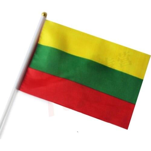 14 * 21 cm Lithuania hand signal waving flag small banner flags
