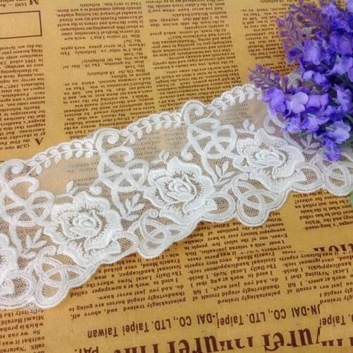 Mesh Lace Cotton Embroidery Lace Trim DIY Garment Accessories Free Shipping 8.5cm