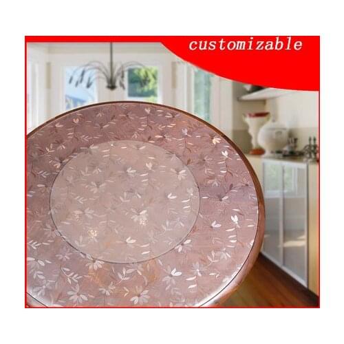 2021 PVC Round table tablecloth transparent dining table round tablecloth1.0\1.5\2.0 waterproof oil-proof anti-scald disposable