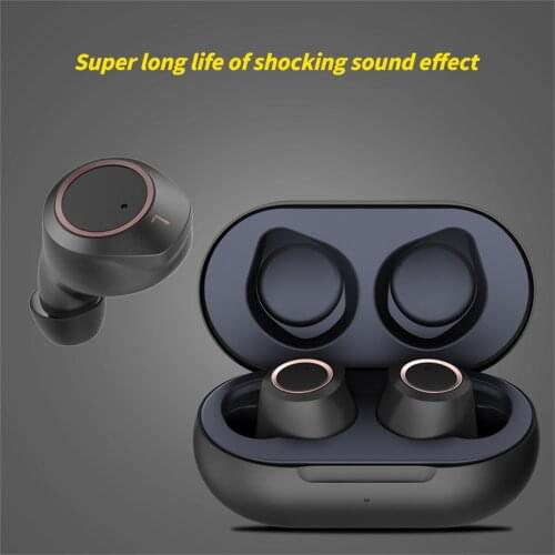 SOUMETIN Wireless Earplugs BT5.0 Headset With Wireless Charging Case Waterproof Stereo Music Game In-ear Microphone