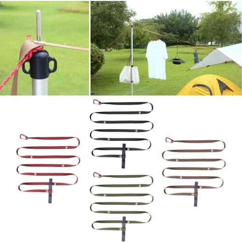 Tent Extension Belt Portable Lanyard Rope with Hooks Heavy Duty Tree Strap