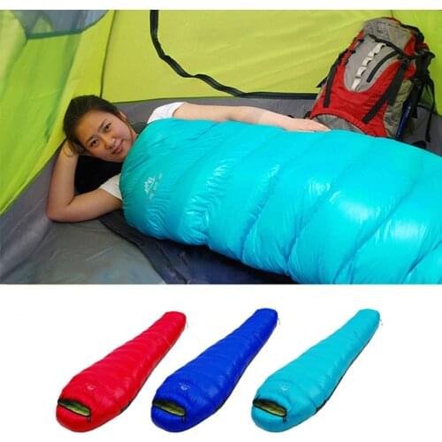 Ultra Light Camping Sleeping Bag Adult Outdoor Camping Down Sleeping Bag Nylon Mummy 4 Season Thermal Portable Traveling Hiking