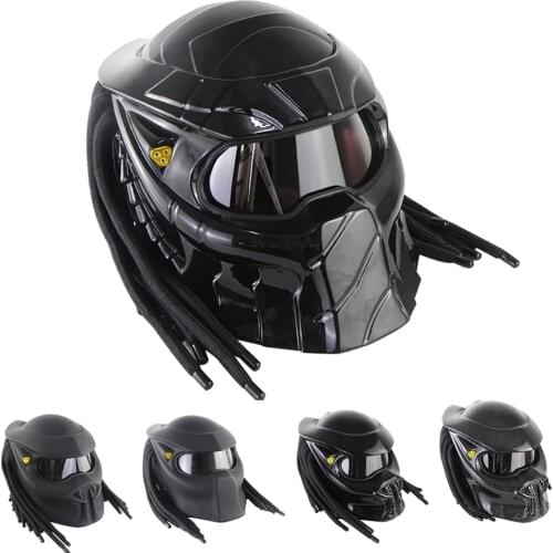 Fiber Glass Predator Helmets Dot Ece Motorcycle Helmet Light Weight Cool Black Casco Moto Full Face Helmet Predator