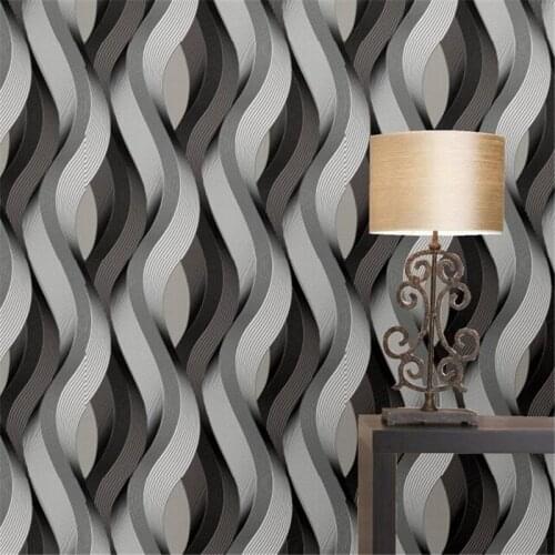Wellyu Personalized abstract thick curve stripe bar checkout wallpaper restaurant aisle club film wall paper papel de pared Обои