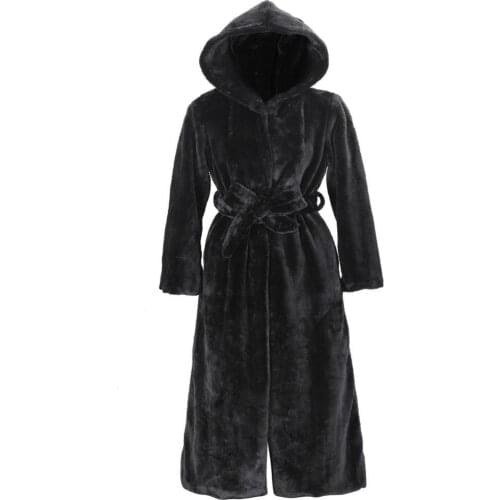 YINGJIAMEI Fur Coats With A Hood