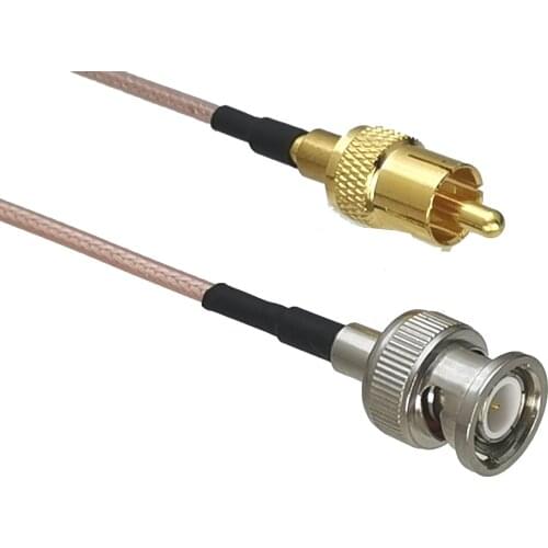 1Pcs RG316 BNC Male Plug to RCA TV Male Plug Connector Straight RF Jumper pigtail Cable 4inch~10M