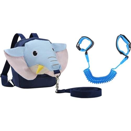 Boys Girls With Safety Lock Walking Elephant Shaped For Toddlers 2 In 1 Infant Belt Anti Lost Rope Backpack Cute Daily Fashion