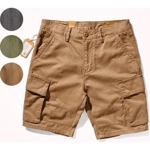 2021 Summer New Tooling Shorts Mens Japanese Fashion Multi-pocket Loose Casual Army Green Woven Straight Knee Length Pants